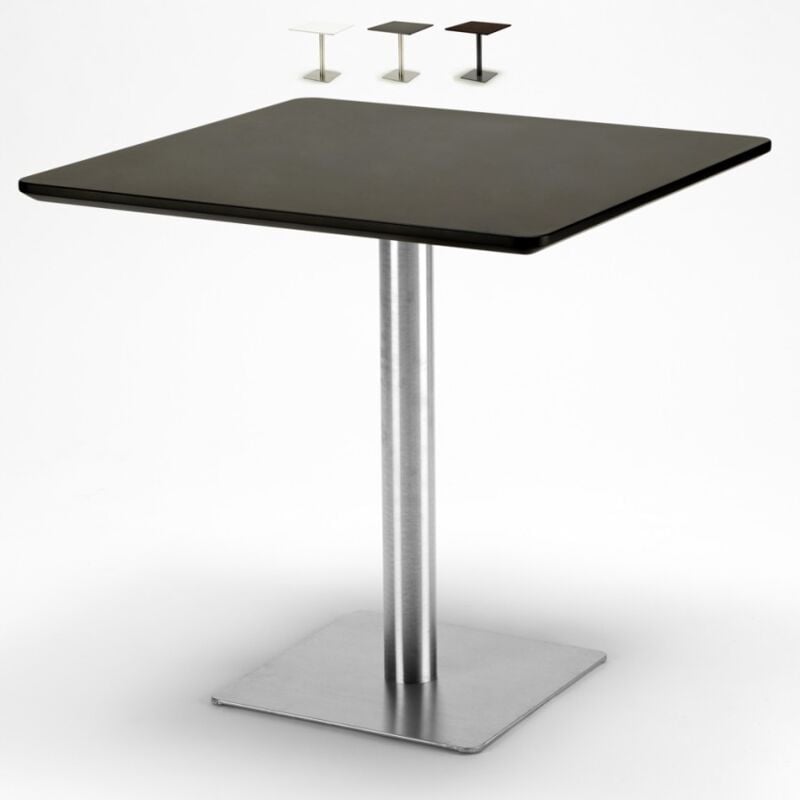 

Ahd Amazing Home Design - Mesa cuadrada 90 x 90 cm con soporte en el centro para bar café Horeca | Color: Negro - Silver