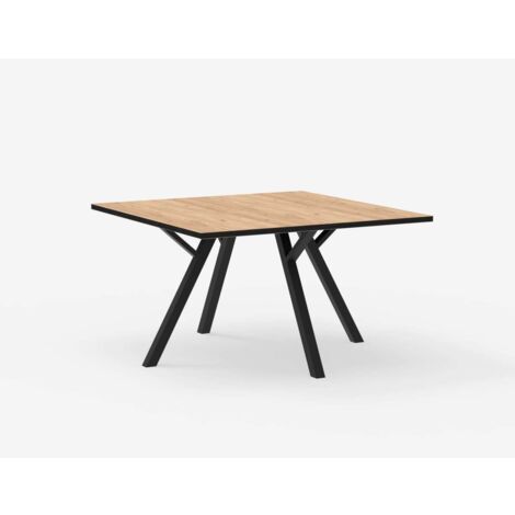 Mesa cuadrada de comedor Beli acabado natural, 77cm(alto) 136cm(ancho) 136cm(largo)
