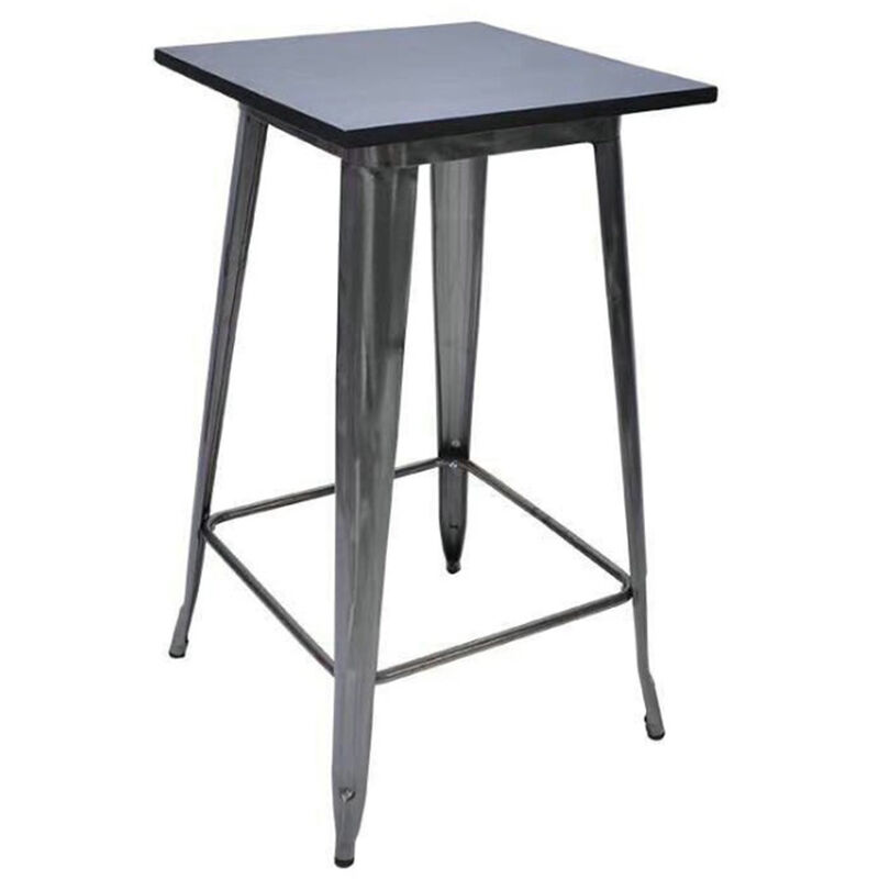 

Mesa cuadrada de estilo industrial con tapa de madera, mesa alta Mesa de bar - Altura 103 cm