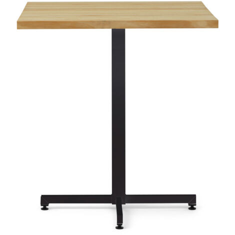 Mesa Cuadrada iCub 70x70x75cm 33mm Negra en madera maciza de pino acabado natural estilo nórdico industrial