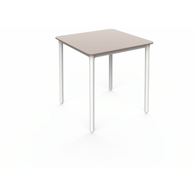 Garbar marsella Table Carrée Intérieure, Extérieure 70x70 Pied Blanc - Tableau Sable