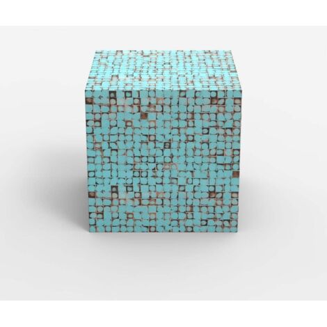 Mesa cuadrada moderna de salón de madera incrustada Manju - Azul