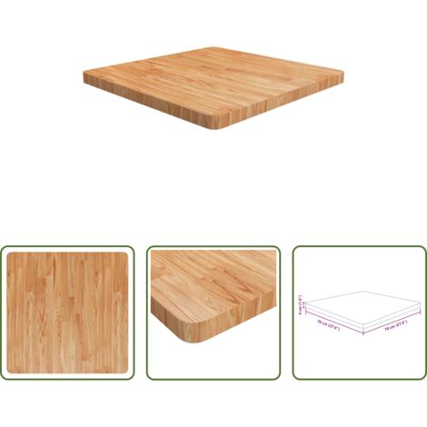 Mesa cuadrada -  Tablero de mesa cuadrada madera roble marrón claro 70x70x4 cm