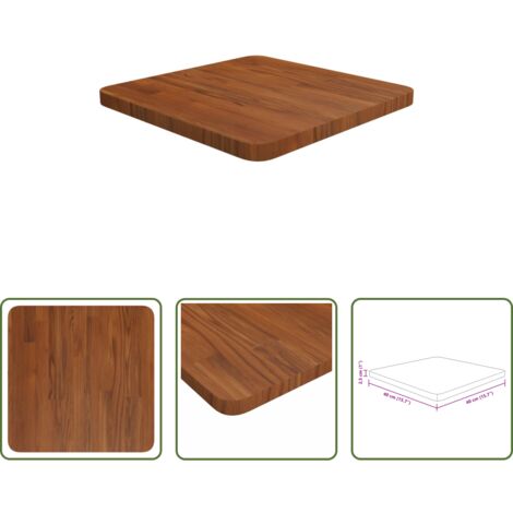 Mesa cuadrada -  Tablero de mesa cuadrada madera roble marrón oscuro 40x40x2,5cm
