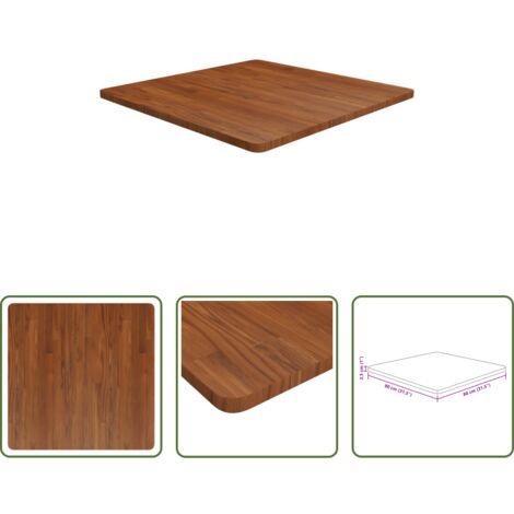 Mesa cuadrada -  Tablero de mesa cuadrada madera roble marrón oscuro 80x80x2,5cm