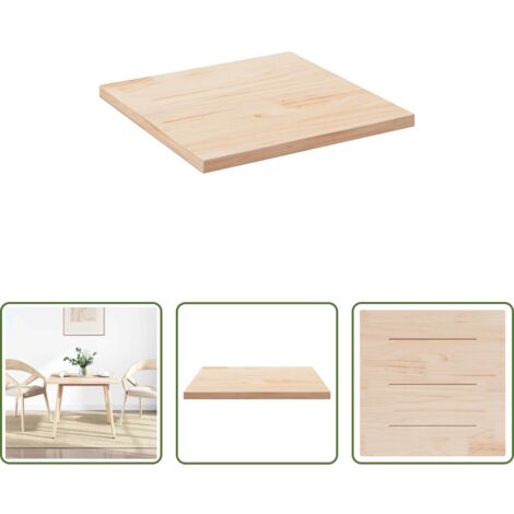 Mesa cuadrada -  Tablero de mesa cuadrado de madera maciza de pino 80x80x2,5 cm