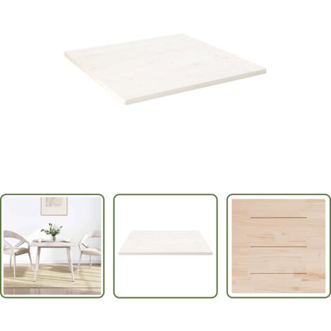 Mesa cuadrada -  Tablero de mesa cuadrado madera maciza pino blanco 90x90x2,5 cm