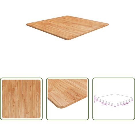 Mesa cuadrada -  Tablero de mesa cuadrado madera roble marrón claro 70x70x1,5 cm