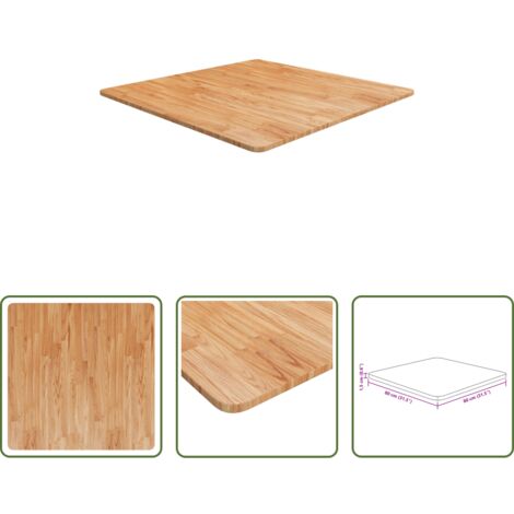Mesa cuadrada -  Tablero de mesa cuadrado madera roble marrón claro 80x80x1,5 cm