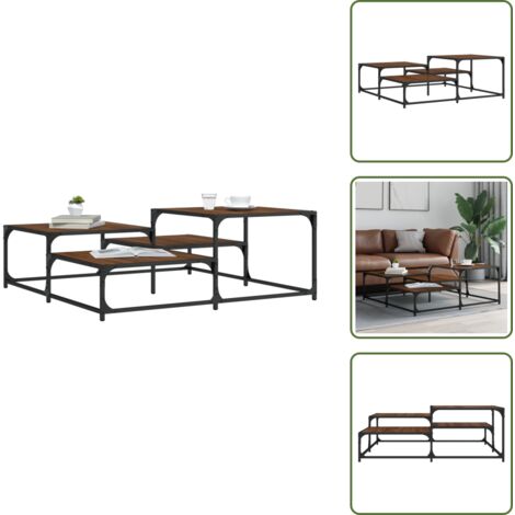 Mesa cuadrada - vidaXL Mesa de centro madera de ingeniería roble marrón 107x107x40 cm - Decoración de salón
