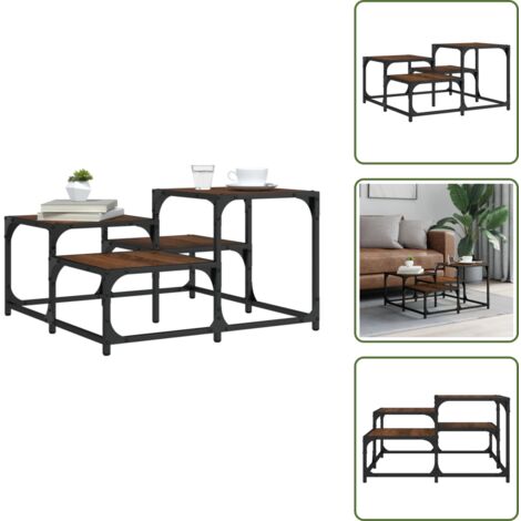 Mesa cuadrada - vidaXL Mesa de centro madera de ingeniería roble marrón 68x68x40 cm - Mesa de madera