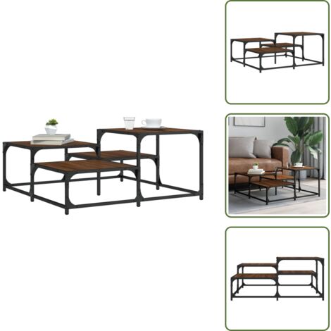 Mesa cuadrada - vidaXL Mesa de centro madera ingeniería roble marrón 87,5x87,5x40 cm - Madera roble