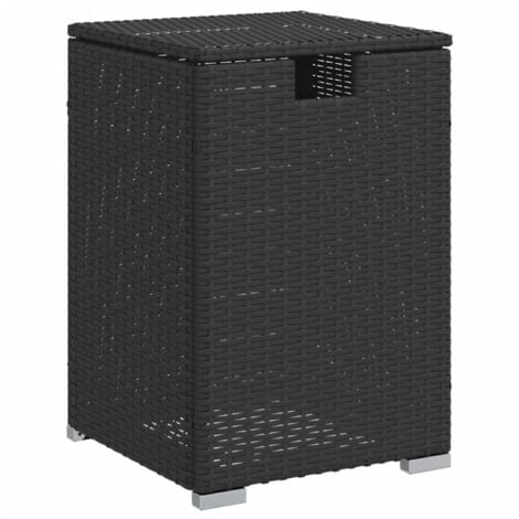 Mesa cubierta para bombona de propano ratán negro 40x40x60 cm vidaXL