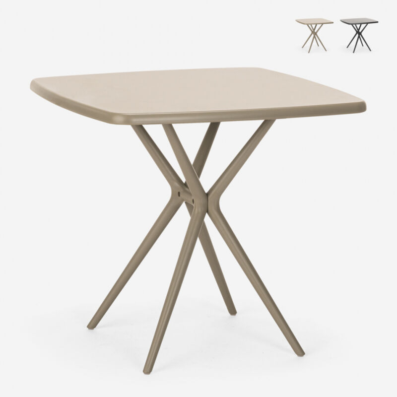 

Mesa de 70x70cm en polipropileno para bar y restaurante Gang 70 | Color: Beige