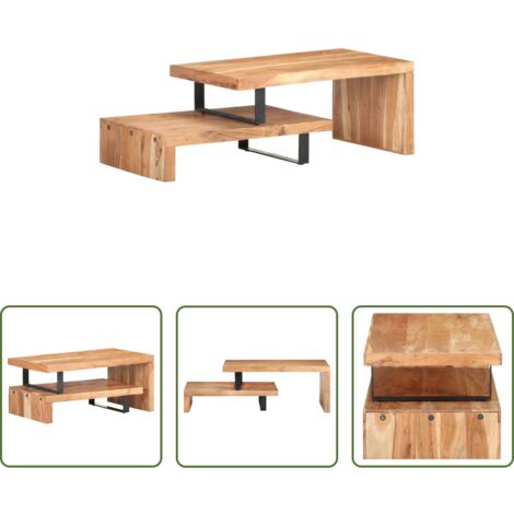 Mesa de acacia -  Juego de mesas de centro 2 unidades madera maciza de acacia