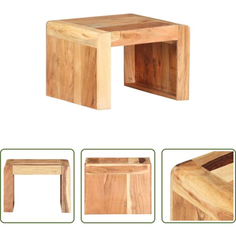 Mesa de acacia -  Mesa auxiliar de madera maciza de acacia 43x40x30 cm