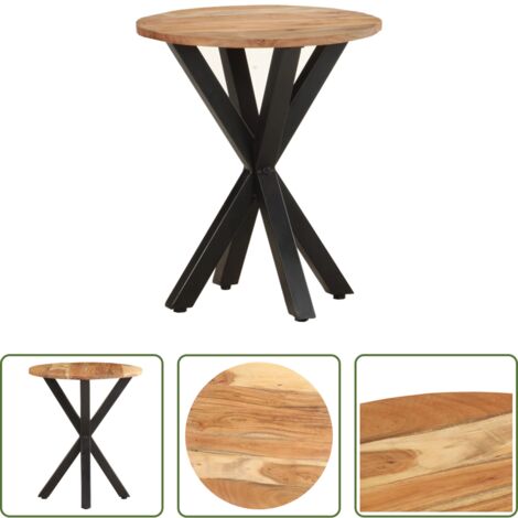 Mesa de acacia -  Mesa auxiliar de madera maciza de acacia 48x48x56 cm
