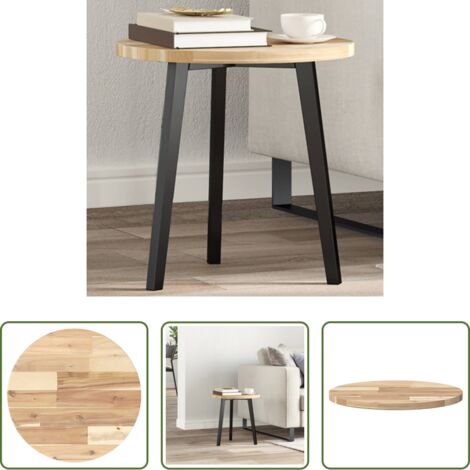 Mesa de acacia -  Tablero de mesa redondo madera maciza de acacia Ø40x2 cm