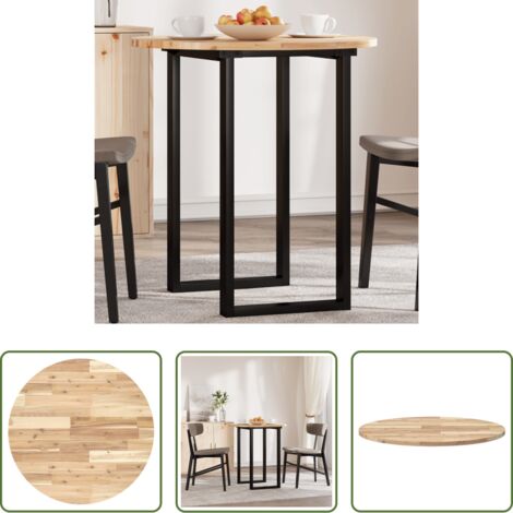 Mesa de acacia -  Tablero de mesa redondo madera maciza de acacia Ø70x2 cm