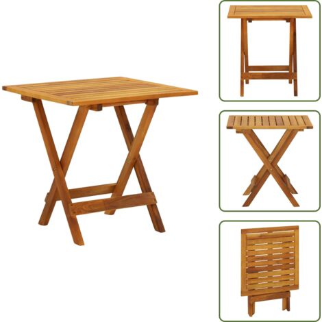 Mesa de acacia - vidaXL Mesa para terraza bistró madera maciza de acacia 46x46x47 cm - Mesa de exterior