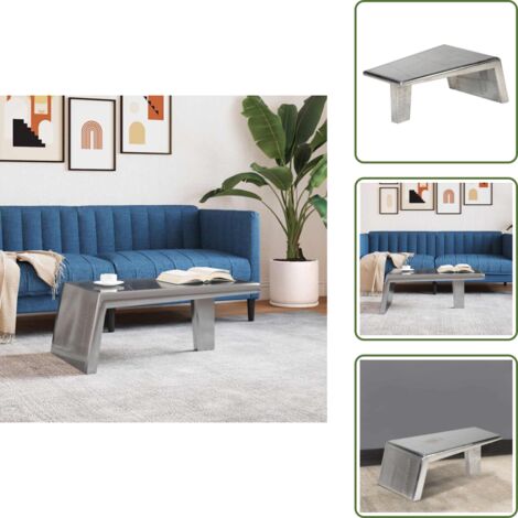 Mesa de aluminio - vidaXL Mesa de centro estilo aviador vintage de aluminio - Mesa industrial