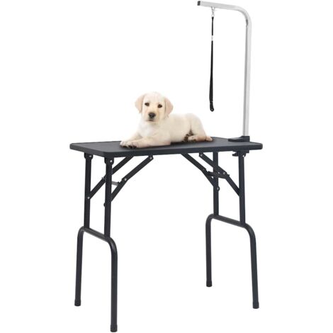 Mesa de aseo para perros ajustable con 1 lazo