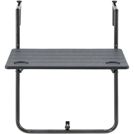 Mesa de balcón colgante Badolato plegable y regulable en altura 835 x 60 x 60 cm 030008551