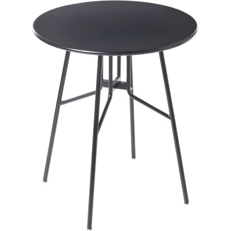 Mesa de balcón de exterior de hierro metal redonda ø 64 cm negro Taltal