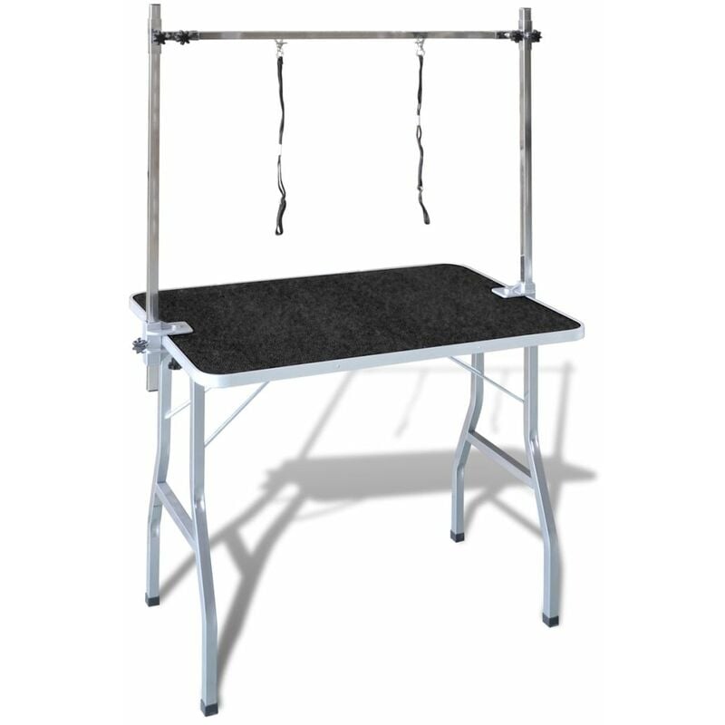 

Happyshopping - Mesa de bano para perros, gatos y mascotas ajustable 2 lazos