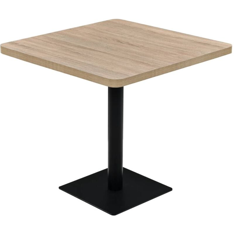 

Vidaxl - Mesa de Bar Bistró MDF y Acero Cuadrada Roble 80x80x75 cm - Beige