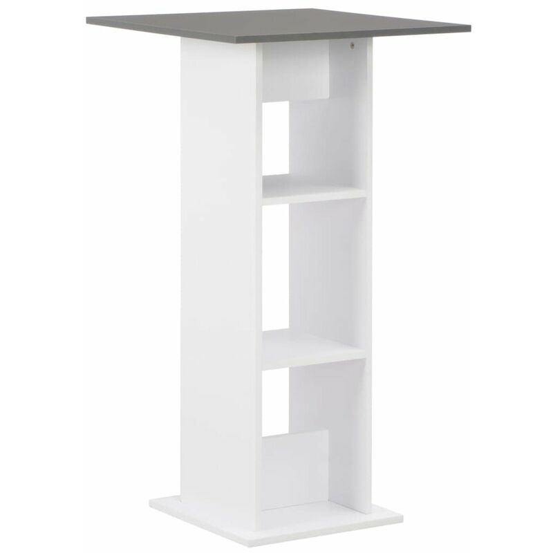 

Happyshopping - Mesa de bar color blanco 60x60x110 cm