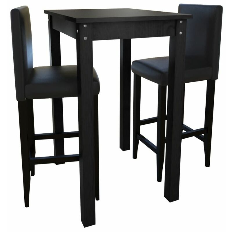

Happyshopping - Mesa de bar con 2 sillas de barra negras