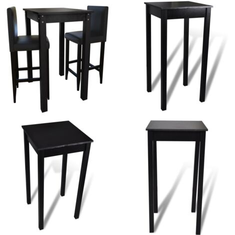 Mesa de bar con 2 sillas de barra negras - Sillas de bar - Barra de madera