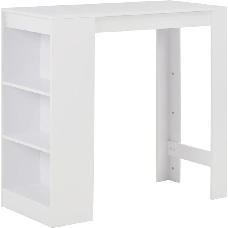 

Mesa de bar con estanterías blanca 110x50x103 cm - Blanco