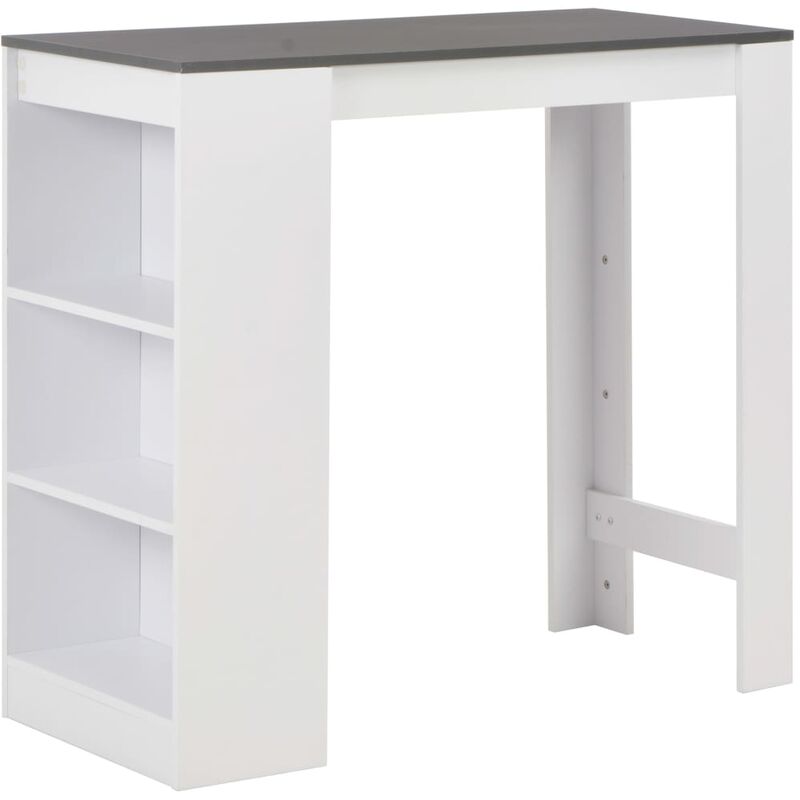 

Mesa de bar con estanteria blanco 110x50x103 cm