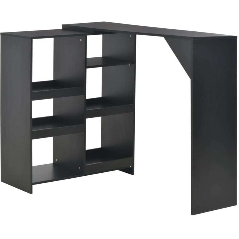 

Mesa de Bar con Estantería Móvil 138x40x120 cm Negro - Negro - Vidaxl