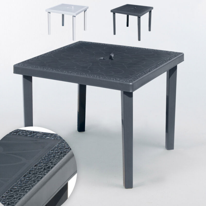 

Mesa de bar cuadrada de poliratán 90x90 Gruvyer | Negro - Grand Soleil