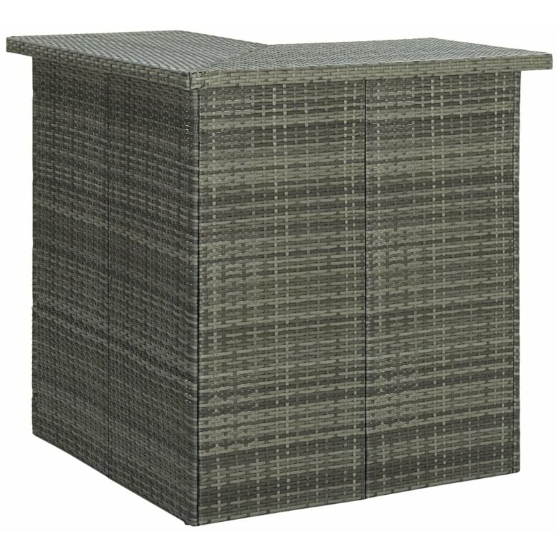 

Happyshopping - Mesa de bar de esquina gris ratan sintetico 100x50x105 cm