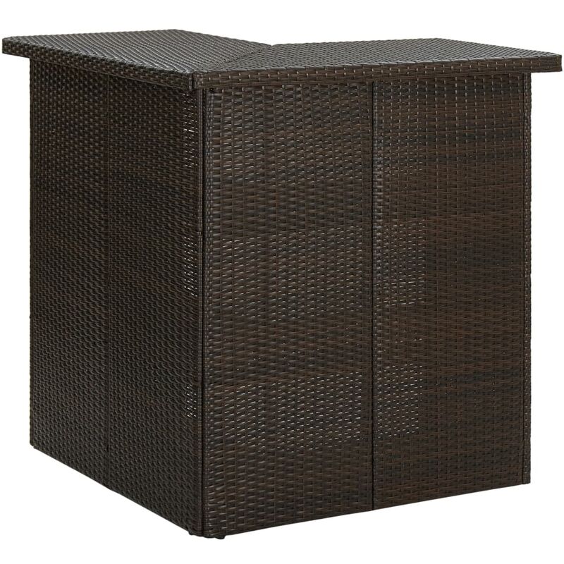 

Mesa de bar de esquina marrón ratán sintético 100x50x105 cm