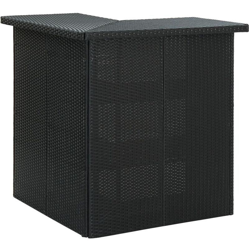 

Mesa de bar de esquina sintético 100x50x105 cm negro ratán - Negro - Vidaxl