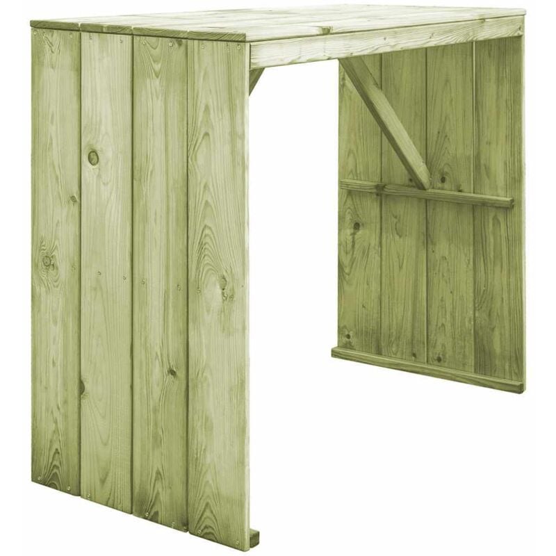 

vidaXL Mesa de bar de madera de pino impregnada 130x60x110 cm - Marrón