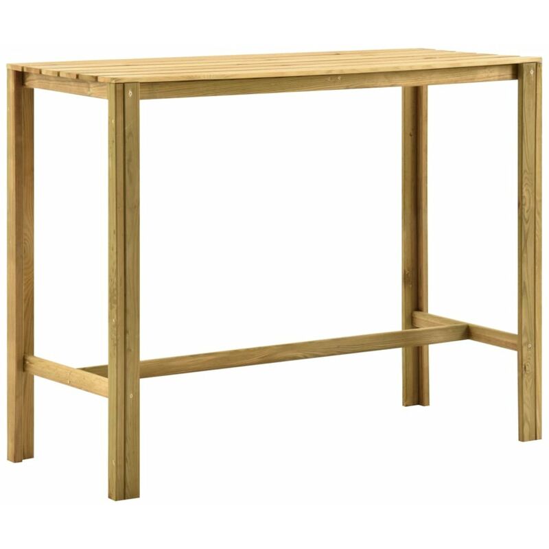 

Mesa de bar de madera de pino impregnada 140x60x110 cm