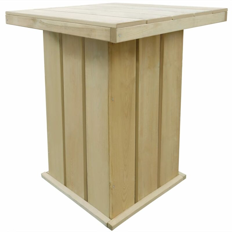 

Happyshopping - Mesa de bar de madera de pino impregnada 75x75x110 cm