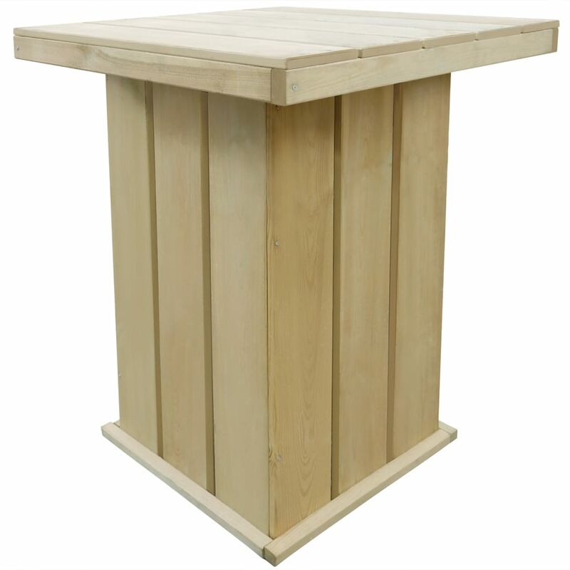 

Mesa de bar de madera de pino impregnada 75x75x110 cm - Marrón