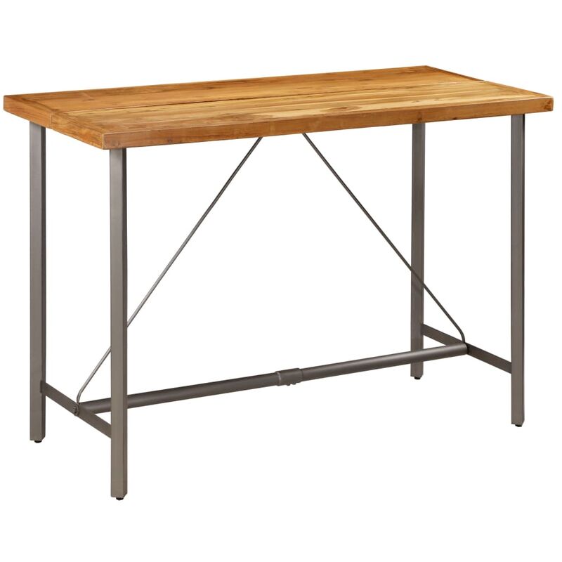 

Mesa de bar de madera maciza de teca reciclada 150x70x106 cm - Marrón - Vidaxl
