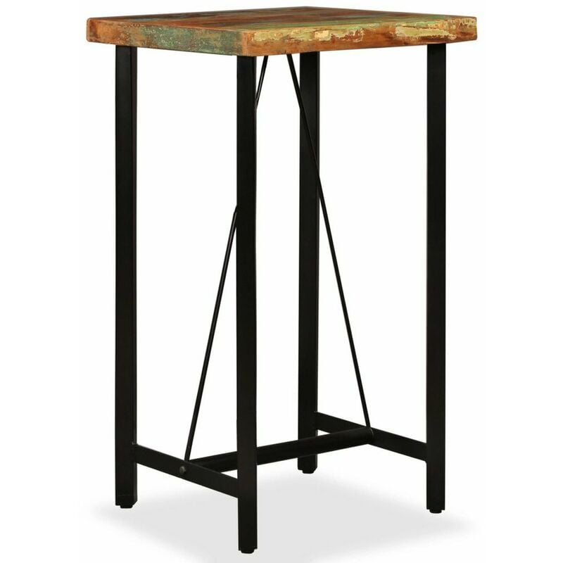 

Mesa de bar de madera maciza reciclada 60x60x107 cm