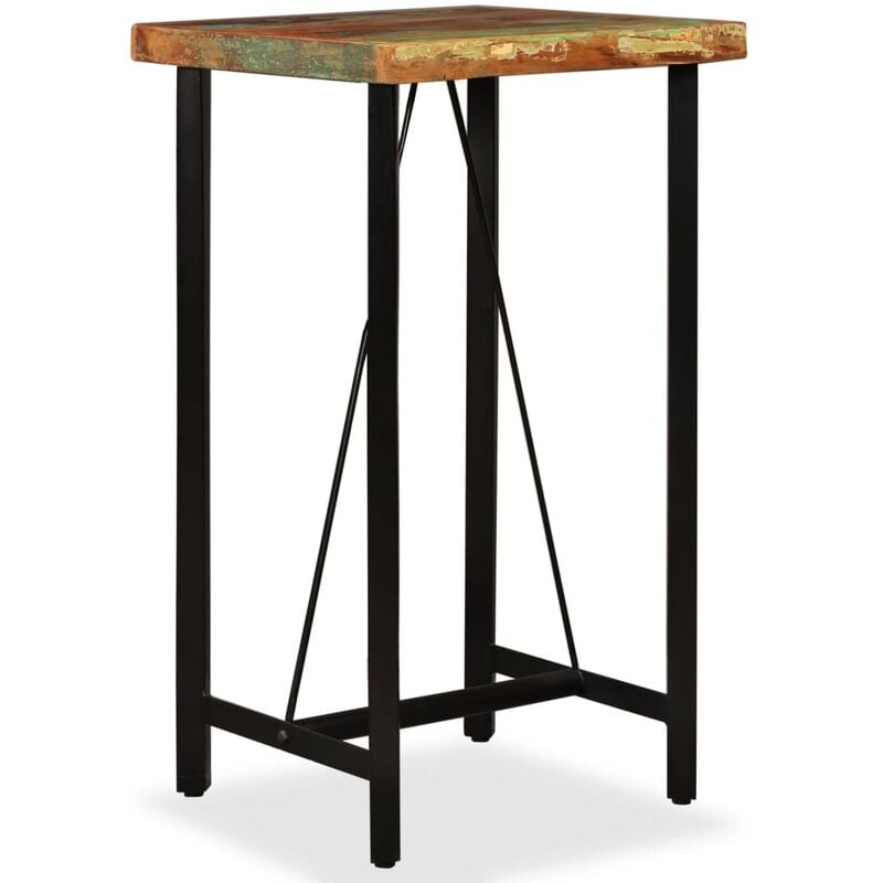 

Mesa de bar de madera maciza reciclada 60x60x107 cm - Marrón