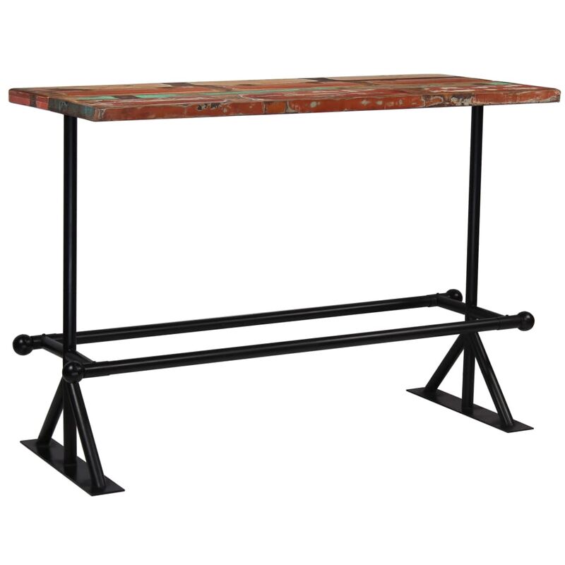 

Mesa de Bar de Madera Maciza Reciclada Multicolor 150x70x107 cm - Multicolor - Vidaxl