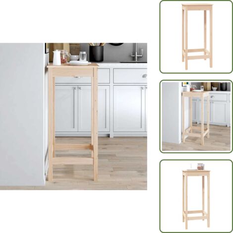 Mesa de bar de madera - vidaXL Mesa alta de bar madera maciza de pino 50x50x110 cm -