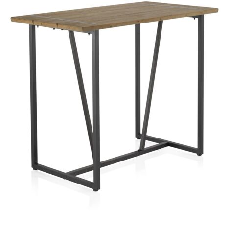 Mesa De Bar De Metal Con Tapa De Madera